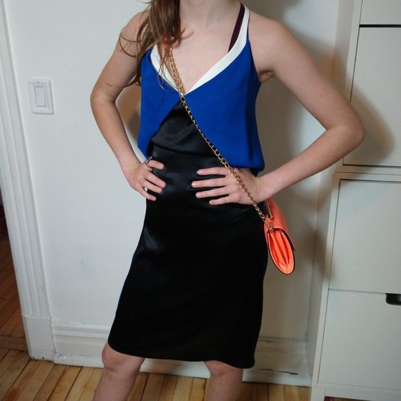 Cedric Charlier black cream and blue cocktail dress worn on The Bold Type - Picture 3 of 7